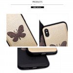 Wholesale iPhone 8 / 7 Glitter Butterfly Fashion PU Leather Case (Champagne Gold)